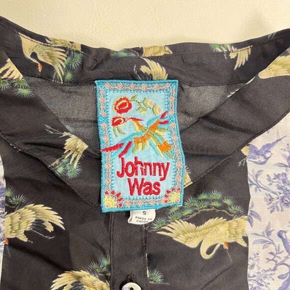 NWOT Johnny Was SPLENDID SELINE Silk Floral BUTTON DOWN Shirt Blouse Size S - Picture 10 of 14